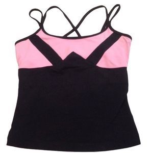 Pezzi Pink And Black Strappy Workout Or Ready-To-Wear Top